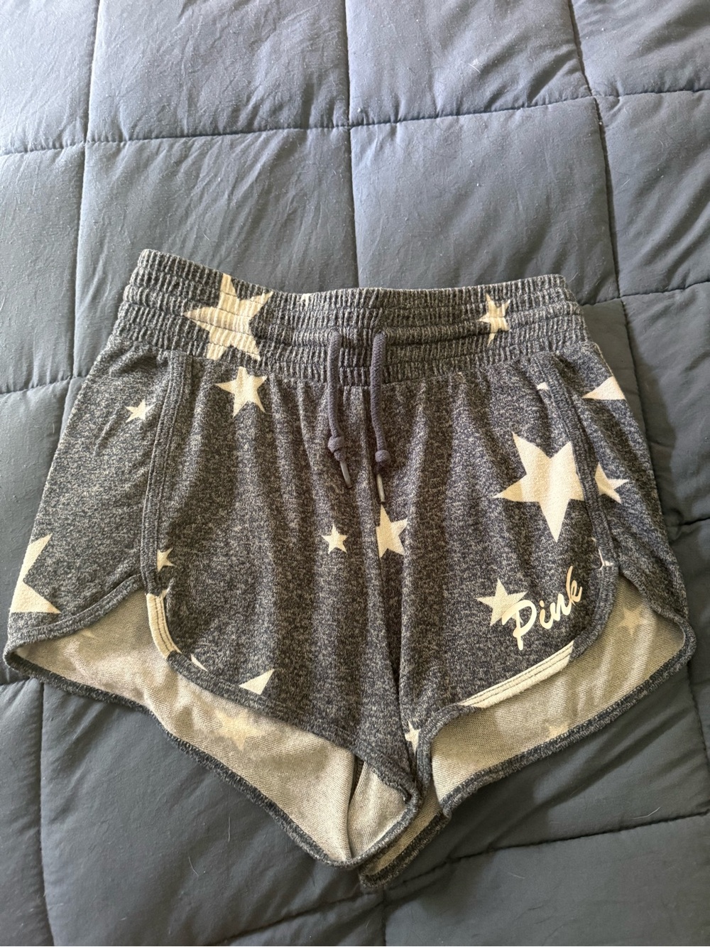 PINK Victoria's Secret Blue Star Print Athletic Lounge Shorts